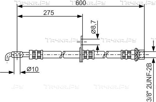 Тормозной шланг Bosch передний левый для Toyota Corolla E120, E130 2001-2007. Артикул 1 987 476 246