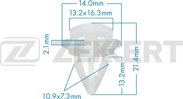 Клипса Zekkert (POM (сополимер ацеталя)). Артикул BE-1997