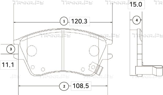 Тормозные колодки CTR передние для Hyundai Matrix I 2001-2010. Артикул GK0474