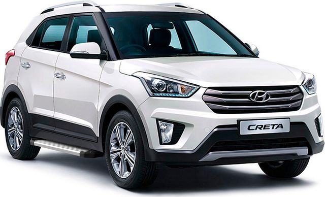 Пороги алюминиевые AutoMax Silver для Hyundai Creta I 2016-2021. Артикул AMS.F173S.2303.1