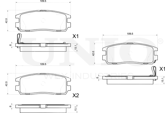 Колодки тормозные дисковые, комплект (Unio). Артикул BRP-20261