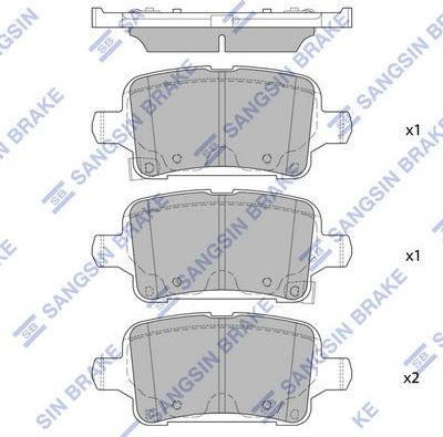 Тормозные колодки Sangsin Hi-Q задние для Chevrolet Volt I 2011-2015. Артикул SP1929