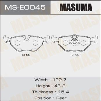 Тормозные колодки Masuma. Артикул MS-E0045