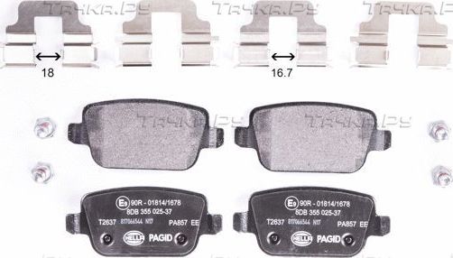 Тормозные колодки Hella задние для Ford Focus II 2008-2012. Артикул 8DB 355 025-371