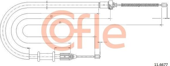 Трос ручника (тросик ручного тормоза) Cofle. Артикул 92.11.6677