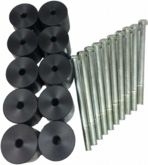 Боди лифт комплект Алком 50 мм (d=70 мм) с крепежом для Nissan Pathfinder R51 2004-2014 Черный. Артикул 0176