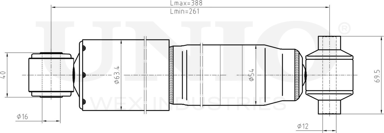 Амортизатор подвески (Unio). Артикул SAB-10524