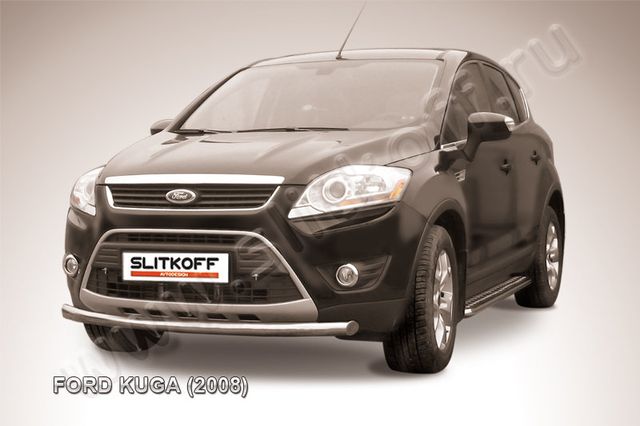 Защита Slitkoff переднего бампера d57 для Ford Kuga I 2008-2012. Артикул FKG006