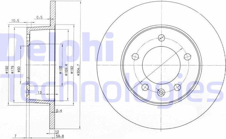 Тормозной диск Delphi. Артикул BG3681