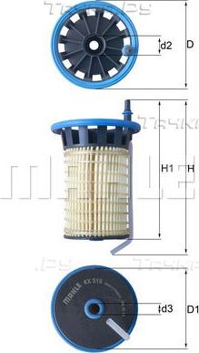 Топливный фильтр Mahle. Артикул KX 515