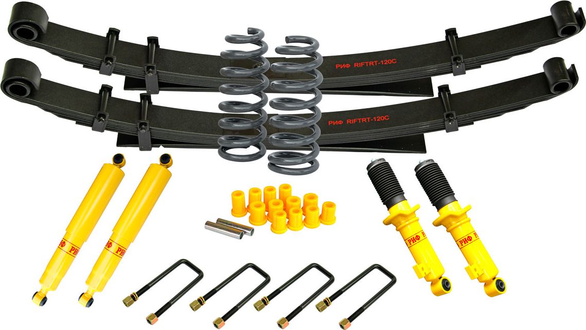 Лифт-комплект РИФ жесткий для Fiat Fullback 2016-2026, лифт 40 мм, доп. нагрузка передних пружин + 100 кг, задних рессор +0-300 кг. Артикул RIF-TMQ-C