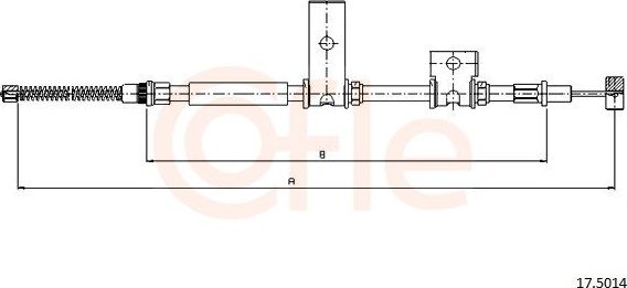 Трос ручника (тросик ручного тормоза) Cofle. Артикул 17.5014