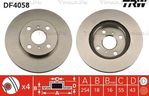 Тормозной диск TRW. Артикул DF4058
