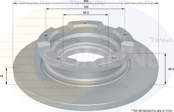 Тормозной диск Comline COATED. Артикул ADC1241