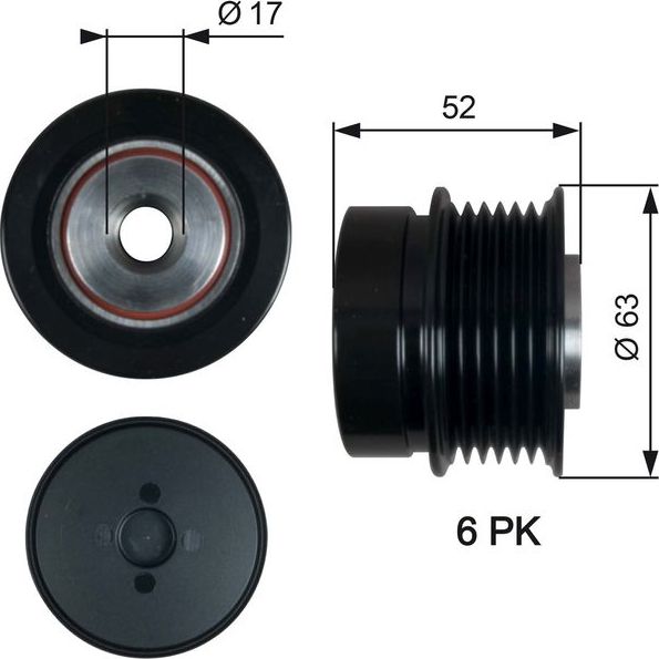 Муфта генератора обгонная Gates DriveAlign®. Артикул OAP7187