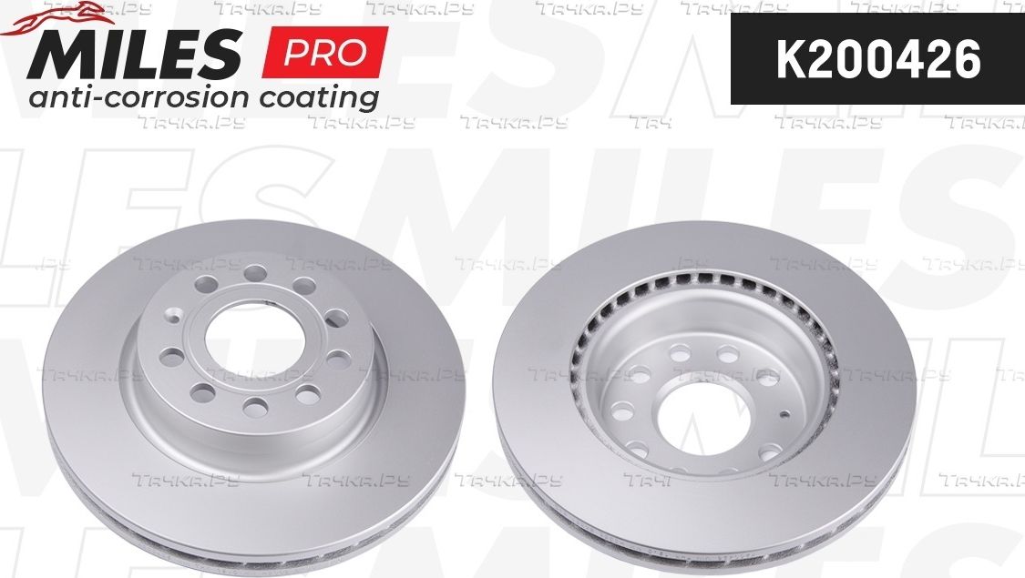 Тормозной диск Miles передний для Skoda Octavia A5 2004-2013. Артикул K200426