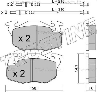 Тормозные колодки Trusting передние для Peugeot 106 I 1991-2000. Артикул 039.4