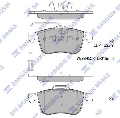 Тормозные колодки Sangsin Hi-Q. Артикул SP4081