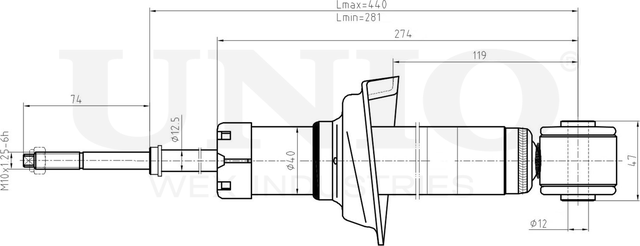Амортизатор подвески (Unio). Артикул SAB-10423