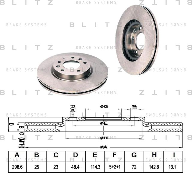 Диск тормозной передний (Blitz). Артикул BS0293
