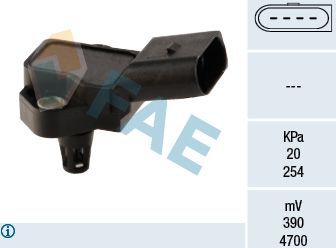Датчик абсолютного давления (ДАД, MAP) FAE для Volkswagen Lupo 1999-2005. Артикул 15037