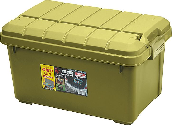 Ящик экспедиционный Iris Ohyama RV BOX RV600C c двойной разделенной крышкой, 40 л 61,5x37,5x34 см, Хаки. Артикул RV600CKH