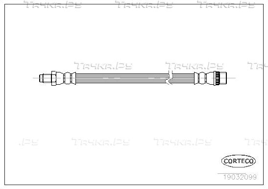 Тормозной шланг Corteco передний правый/левый для Renault Kangoo I 1997-2009. Артикул 19032099