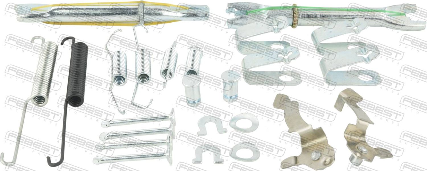 Монтажный комплект барабанных колодок Febest. Артикул 0304-CIVR-KIT