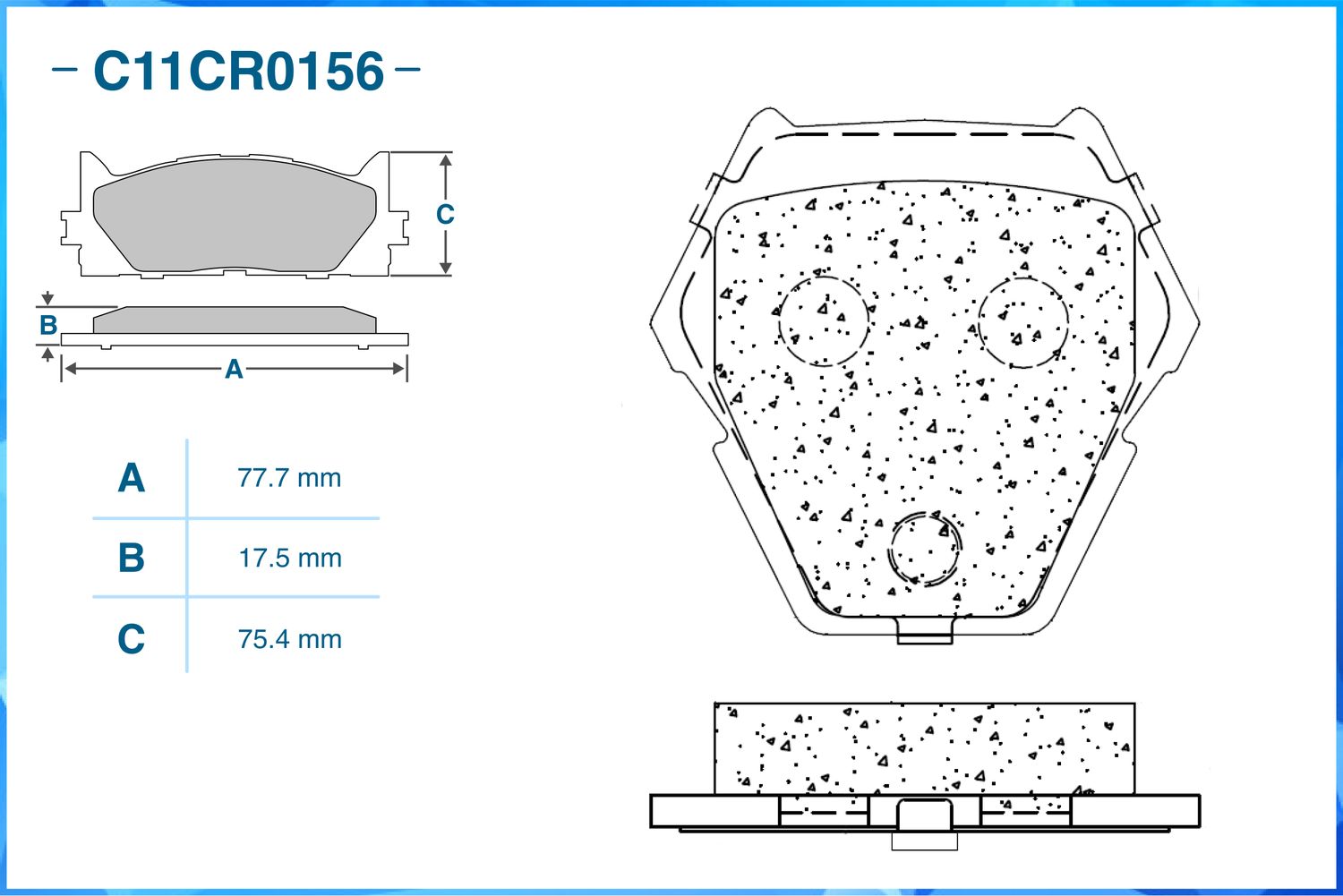 Колодки тормозные передние (Low Metallic) (Cworks). Артикул C11CR0156