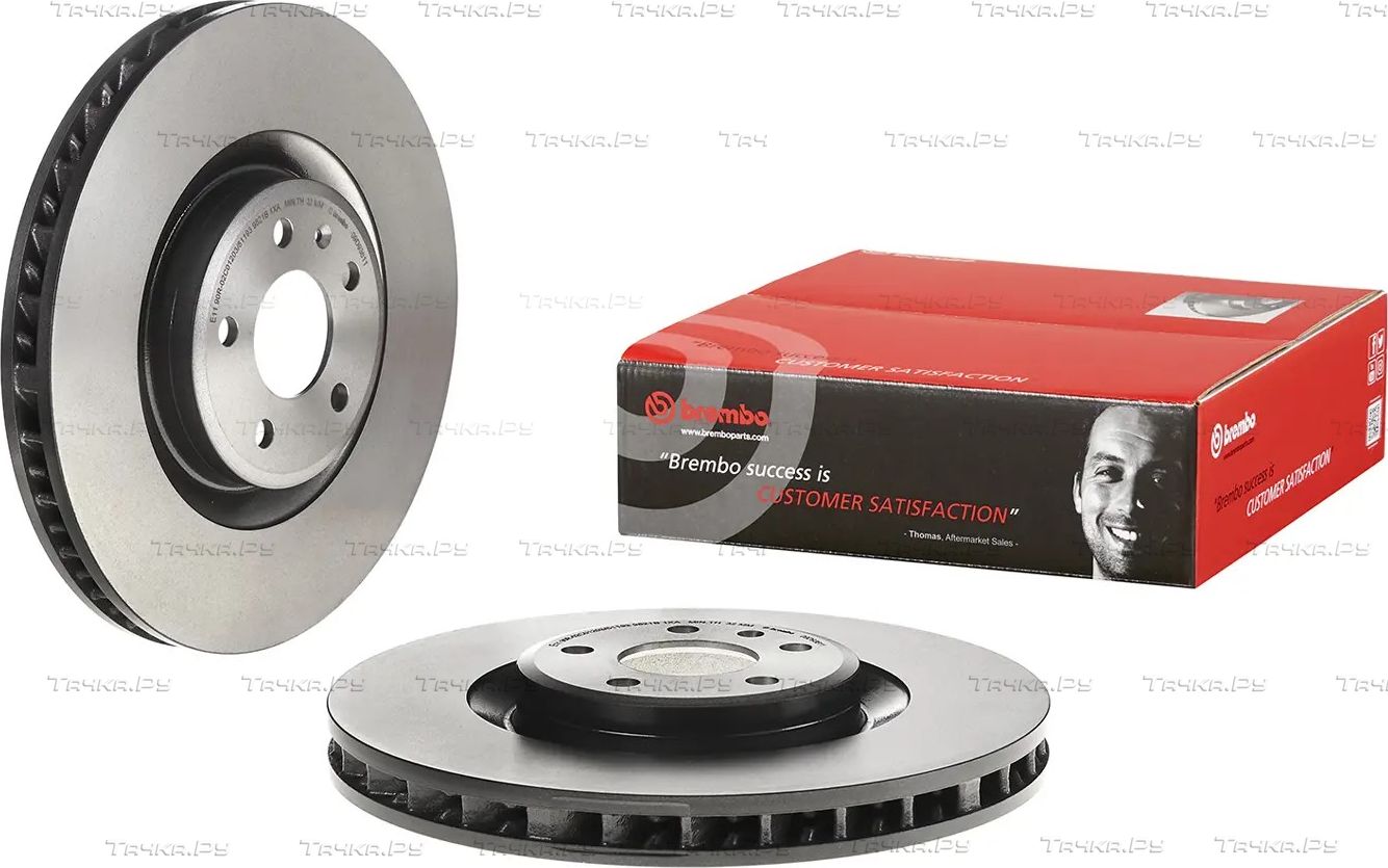 Тормозной диск Brembo PRIME LINE - UV Coated передний левый для Porsche Macan I 2014-2026. Артикул 09.D936.11