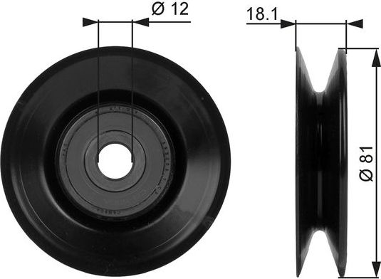 Направляющий (ведущий) ролик приводного клинового ремня Gates DriveAlign®. Артикул T38036