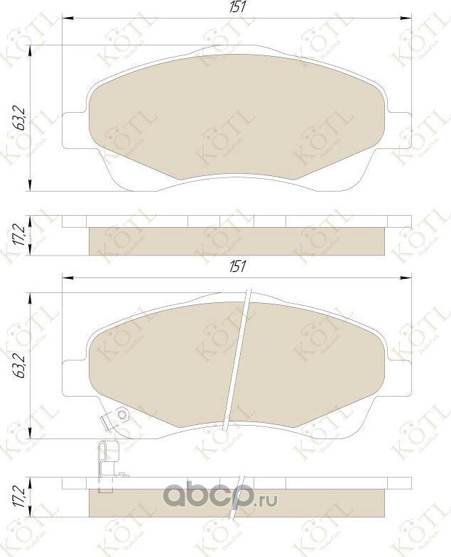 Колодки тормозные дисковые передние к-т TOYOTA AVENSIS 03>/COROLLA VERSO 1.8/2.0D/ (Kotl) Kotl. Артикул 3336kt