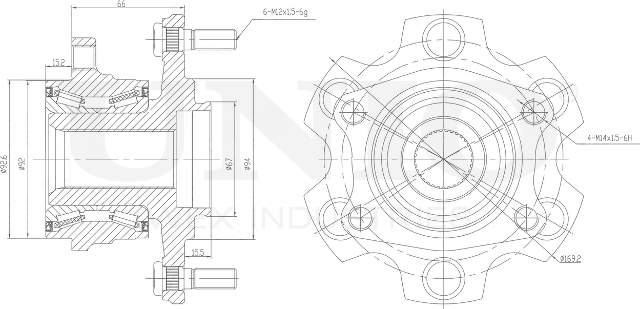Ступица колеса с интегрированным подшипником (Unio). Артикул HUB-20085
