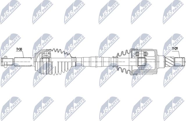 Полуось (привод в сборе, приводной вал) NTY задняя правая/левая для Tesla Model S I 2012-2026. Артикул NPW-CH-078