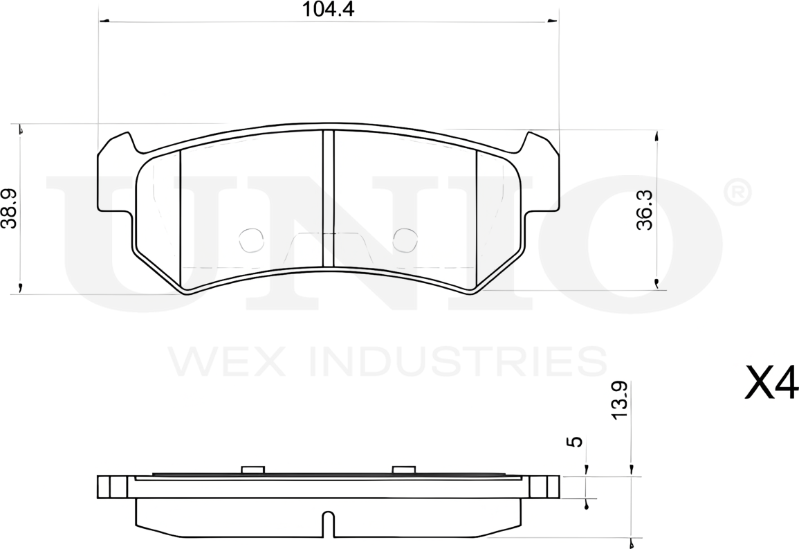 Колодки тормозные дисковые, комплект (Unio). Артикул BRP-20145