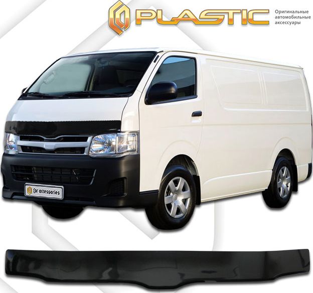 Дефлектор СА Пластик для капота (exclusive) (Classic черный) для Toyota Hiace Левый руль 2004-2026. Артикул 2010060108415