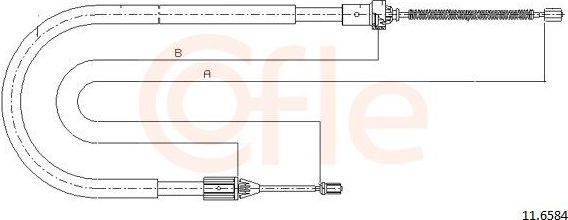 Трос ручника (тросик ручного тормоза) Cofle. Артикул 11.6584