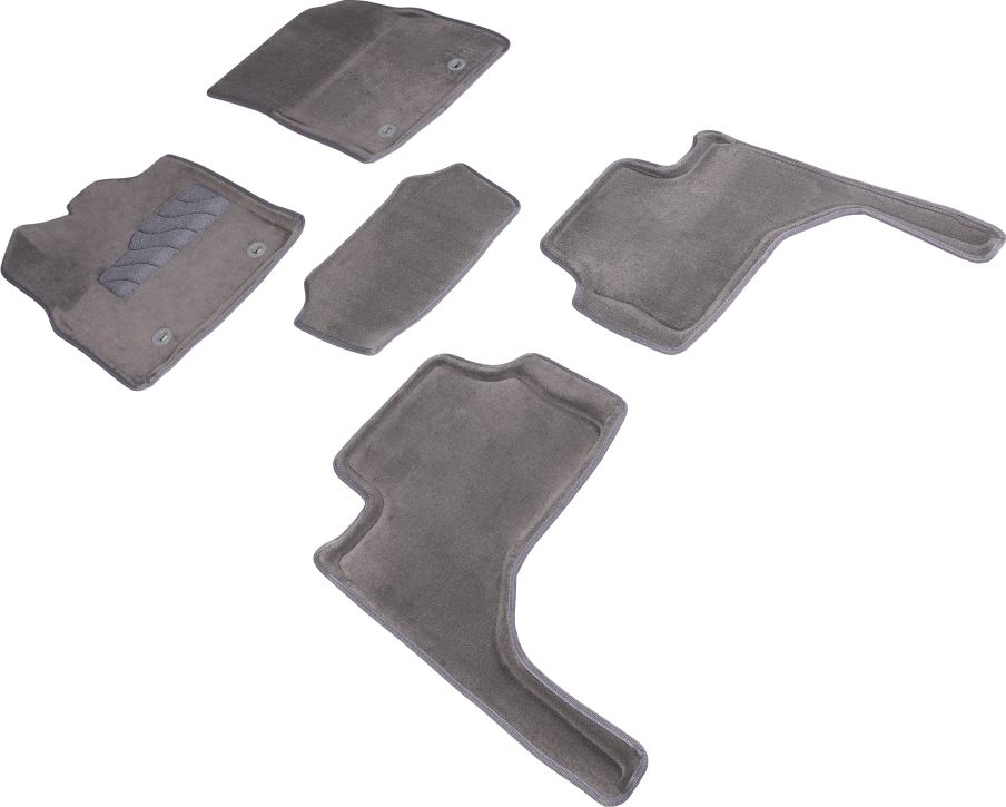 Коврики Seintex 3D ворсовые для салона Toyota Land Cruiser 300 2021-2026 Серые. Артикул 96535