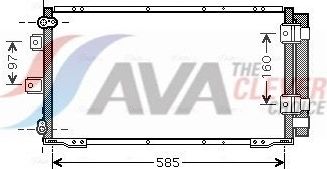 Радиатор кондиционера (конденсатор) AVA (алюминий). Артикул TO5395D