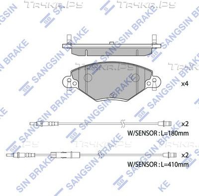 Тормозные колодки Sangsin Hi-Q. Артикул SP4230