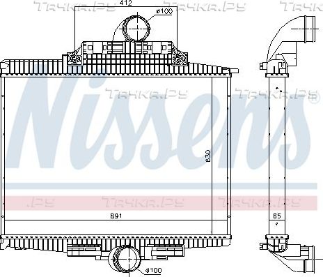 Интеркулер Nissens для Mercedes-Benz Axor 2004-2026. Артикул 97024