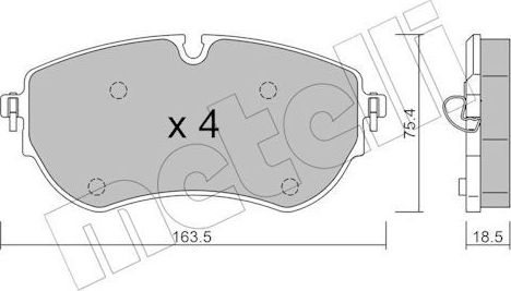 Тормозные колодки Metelli. Артикул 22-1172-1