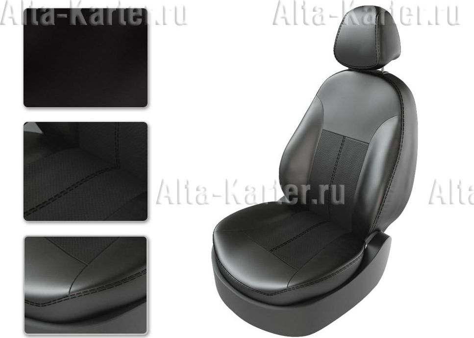 Чехлы CarFashion Classic на сидения для Lada Largus Lux 5 мест I до рестайлинга 2012-2021, цвет Черный/Черный/Черный. Артикул 361918060606