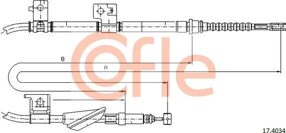 Трос ручника (тросик ручного тормоза) Cofle задний левый для Rover 600 1993-1999. Артикул 92.17.4034
