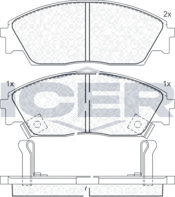 Тормозные колодки Icer передние для Acura Integra I 1985-1990. Артикул 180755