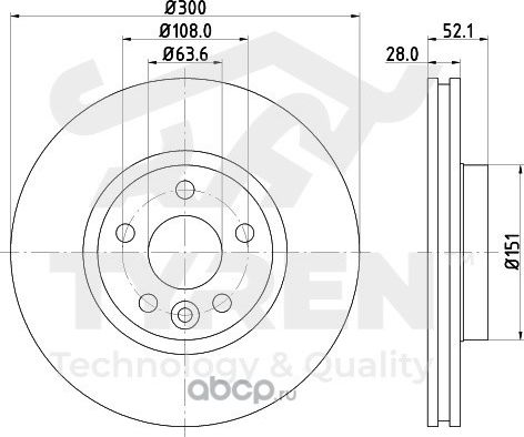 Тормозной диск (Tyren). Артикул TYR1012771