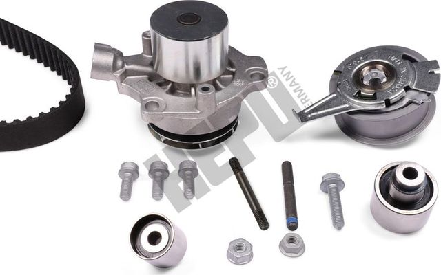 Помпа (водяной насос) с комплектом ремня ГРМ (в сборе) Hepu для Volkswagen Multivan T6 2016-2026. Артикул PK06692M