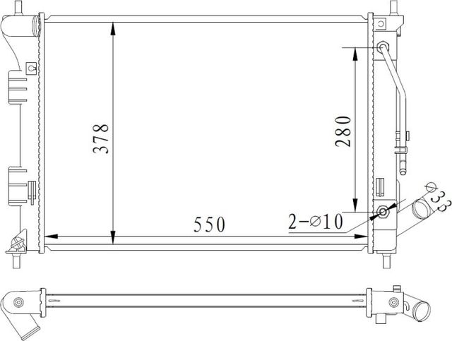 Радиатор охлаждения двигателя NRF для Hyundai i30 II 2012-2016. Артикул 59292