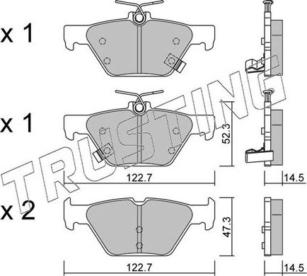 Тормозные колодки Trusting задние для Subaru Levorg 2015-2026. Артикул 1087.0