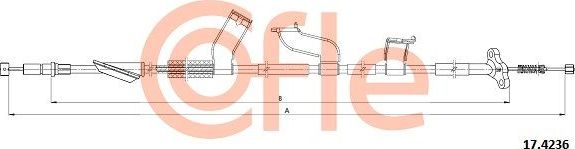 Трос ручника (тросик ручного тормоза) Cofle. Артикул 92.17.4236